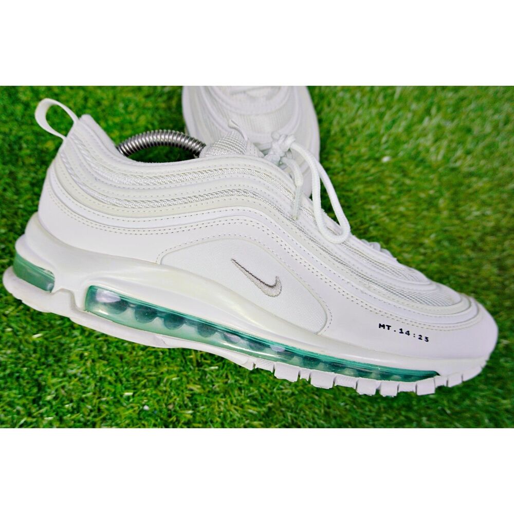 Nike Air Max 97 White and Green Men's Shoes - Picture 4 of 9